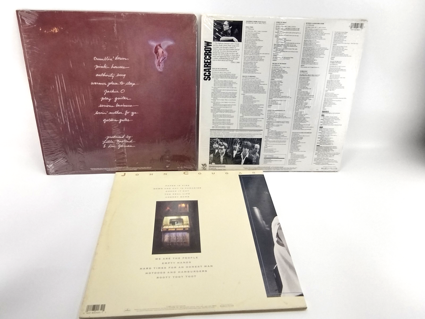 LOT OF 3 John Cougar Mellencamp LPs - NM - Cleaned w/ Vinyl Vac!