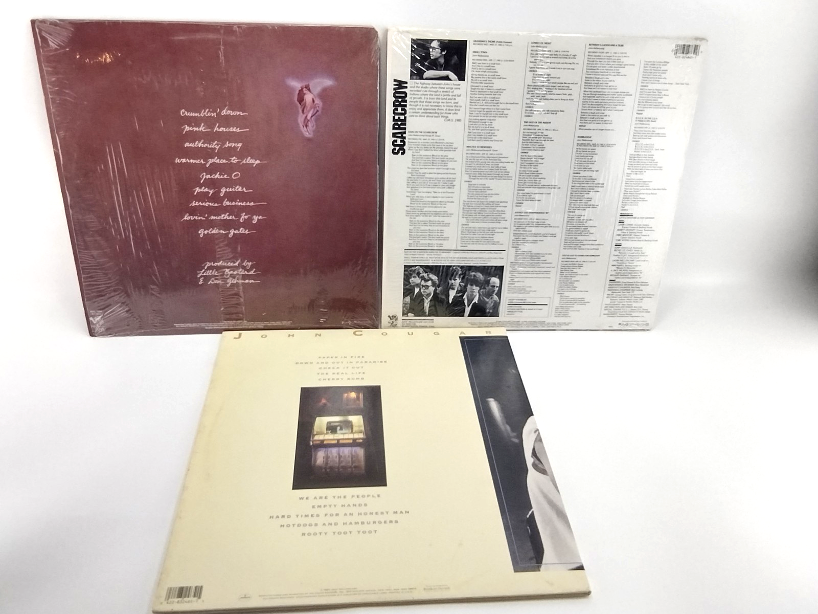 LOT OF 3 John Cougar Mellencamp LPs - NM - Cleaned w/ Vinyl Vac!