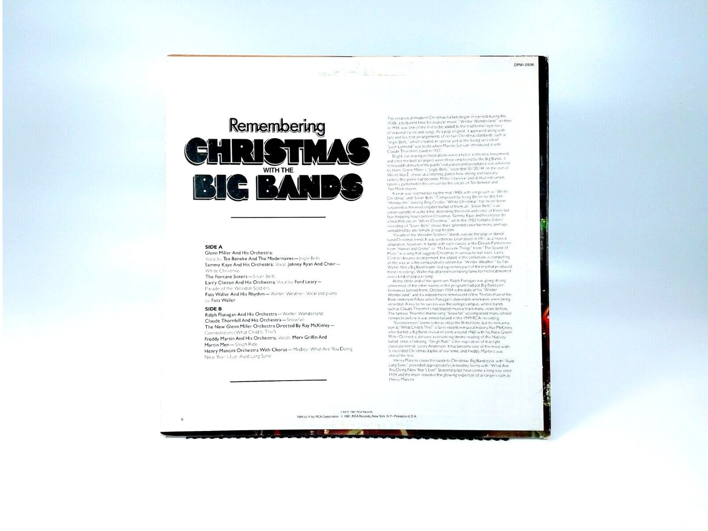 Various ‎- Remembering Christmas With The Big Bands (1981) | Vinyl LP | NM