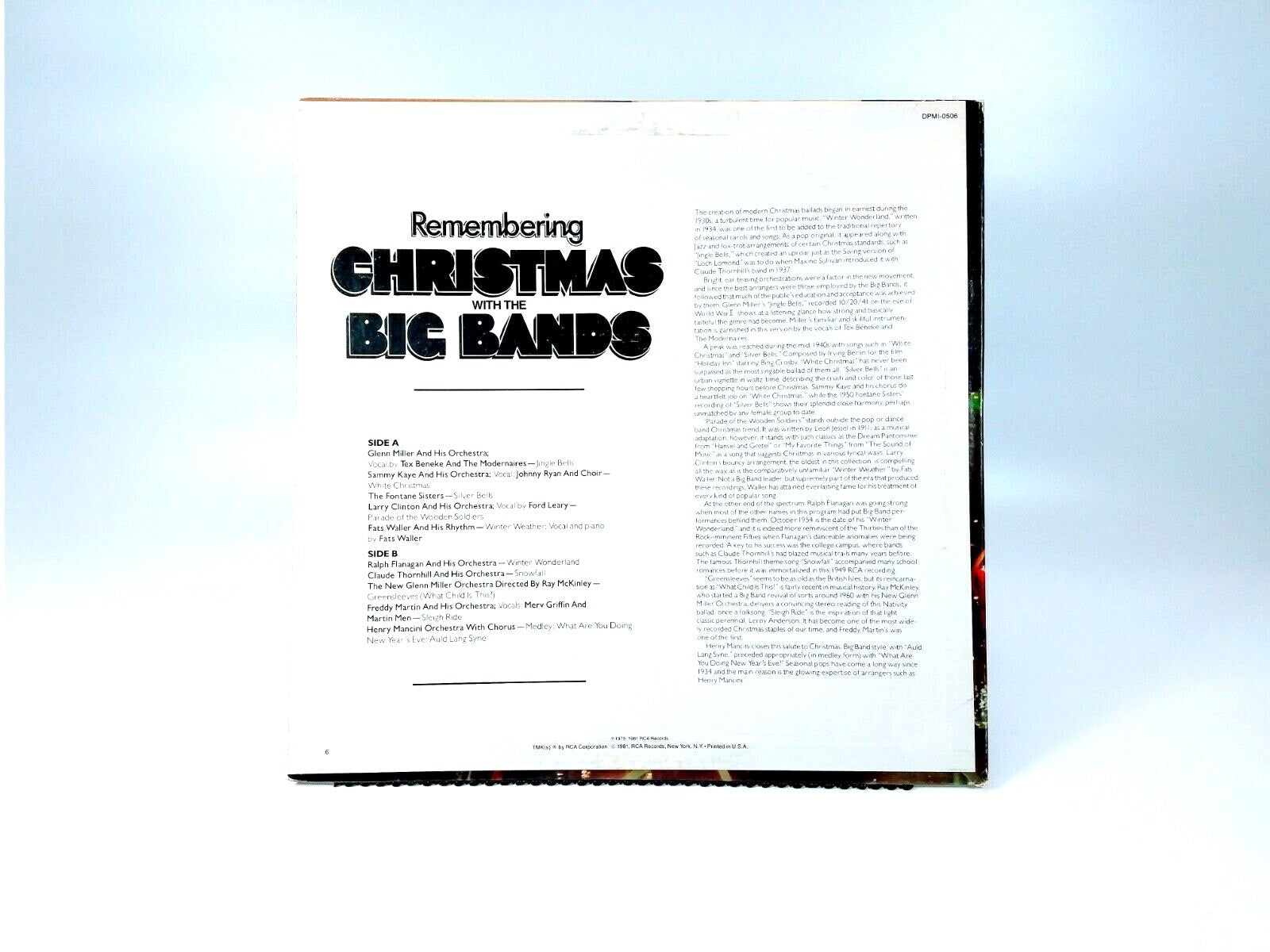 Various ‎- Remembering Christmas With The Big Bands (1981) | Vinyl LP | NM