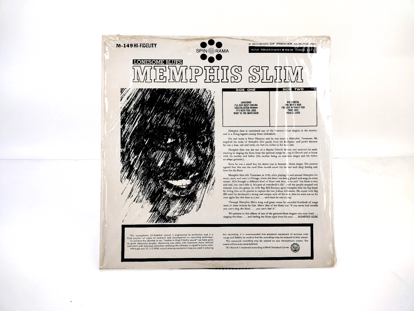 Memphis Slim - Lonesome Blues     Spin-O-Rama – M-149 Vinyl, LP VG+