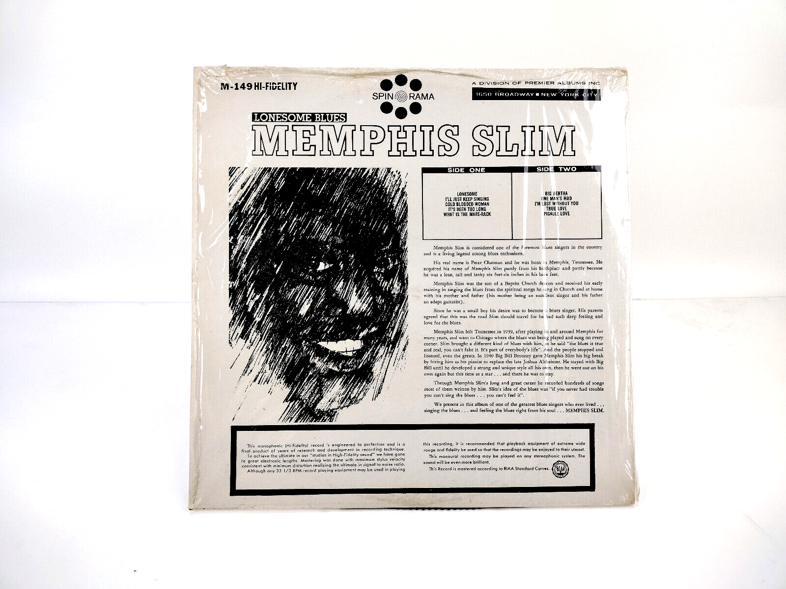 Memphis Slim - Lonesome Blues     Spin-O-Rama – M-149 Vinyl, LP VG+