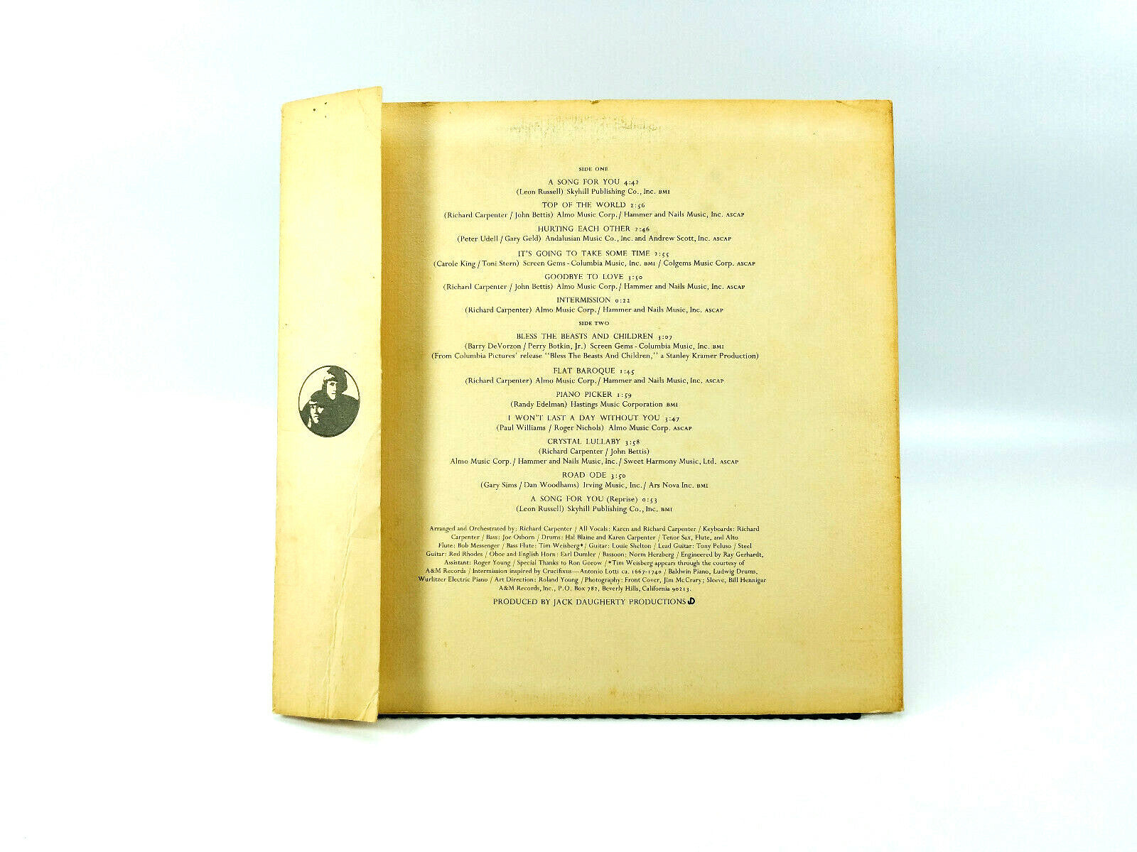 Carpenters – A Song For You  A&M Records – SP 3511 LP VG+