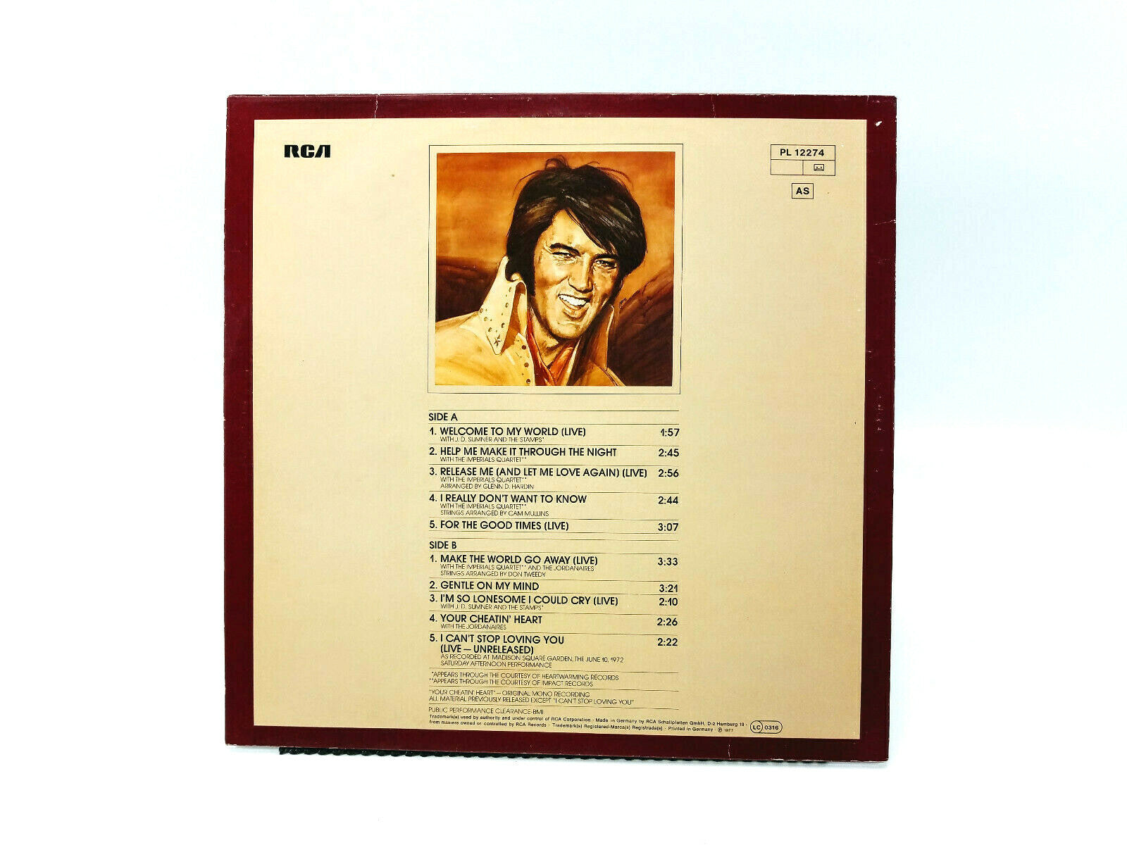 Elvis Presley - Welcome To My World LP - PL 12274 NM