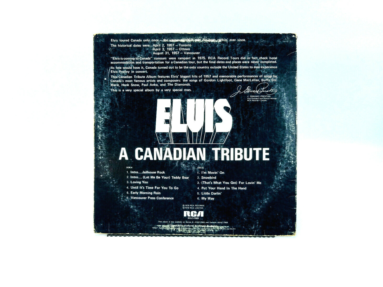 Elvis Presley - A Canadian Tribute KKL1-7065 Vinyl LP