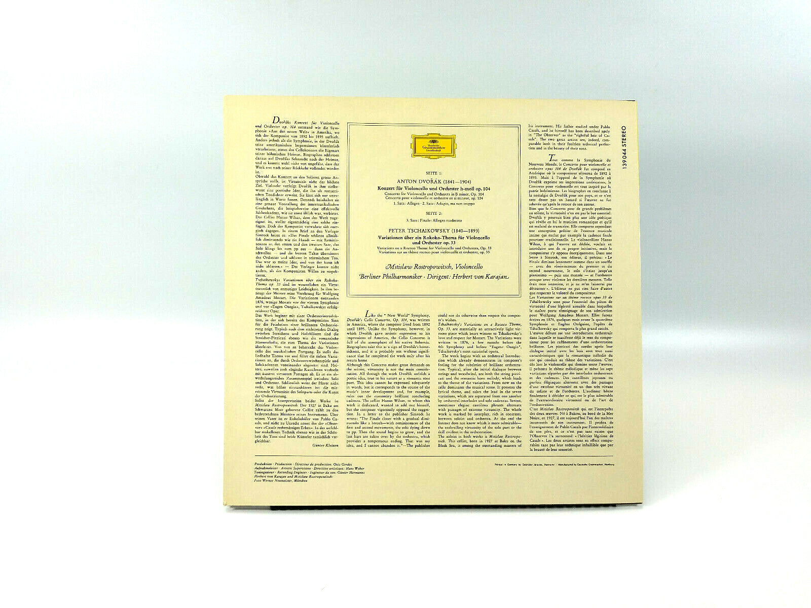 Dvořák* / Tschaikowsky* – (In B Minor) / Rokoko-Variationen Op. 104 LP - NM