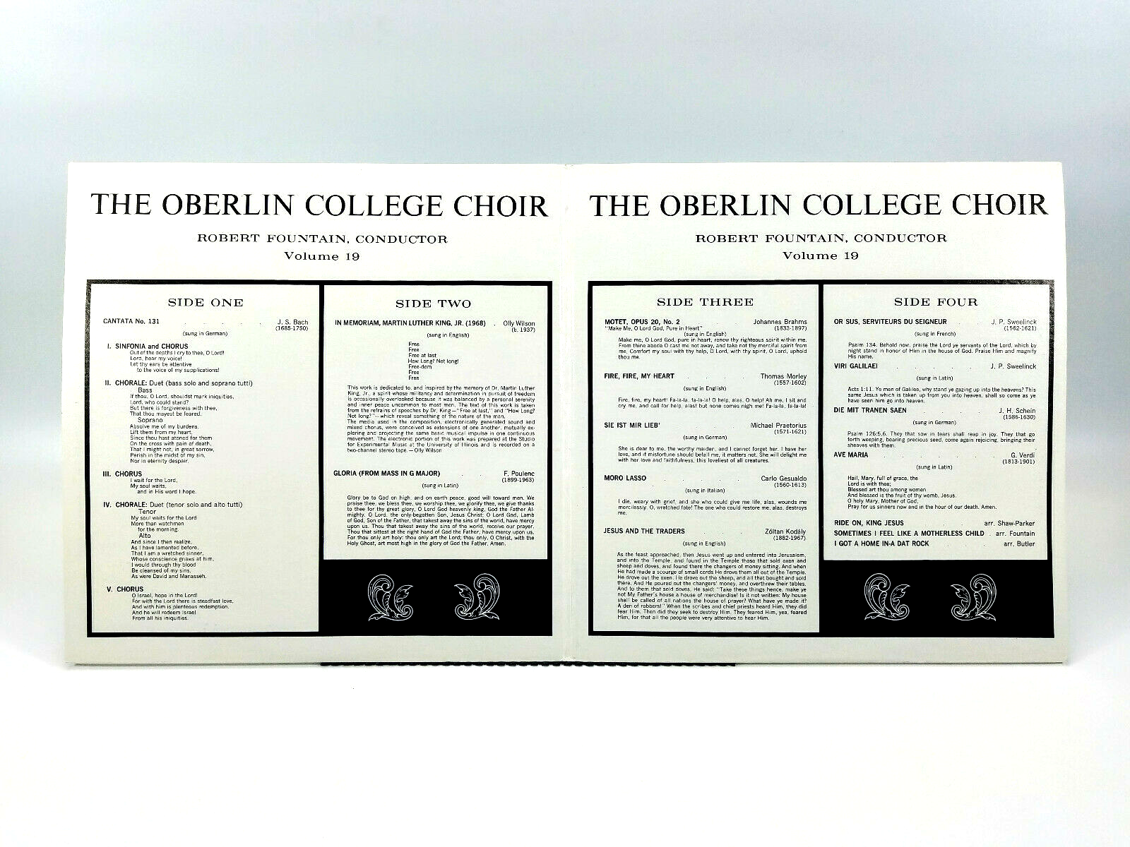 The Oberlin College Choir* Conductor Robert Fountain - Volume 19 35570 LP - NM